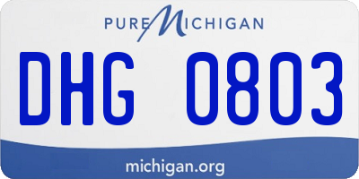 MI license plate DHG0803