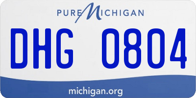 MI license plate DHG0804