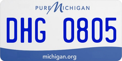 MI license plate DHG0805
