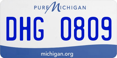 MI license plate DHG0809