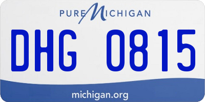 MI license plate DHG0815