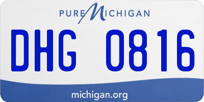 MI license plate DHG0816