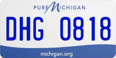 MI license plate DHG0818