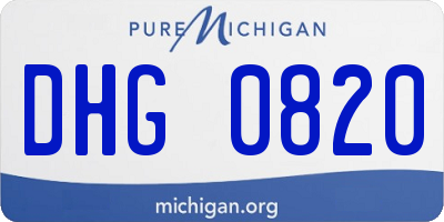 MI license plate DHG0820