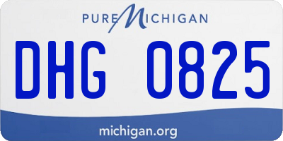 MI license plate DHG0825