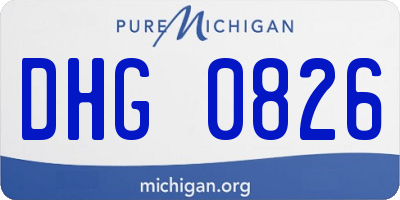 MI license plate DHG0826