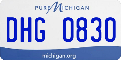 MI license plate DHG0830