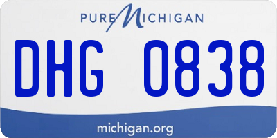 MI license plate DHG0838