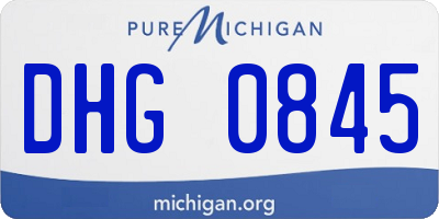 MI license plate DHG0845