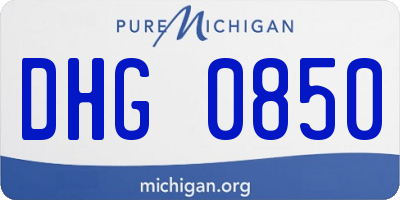 MI license plate DHG0850