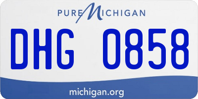MI license plate DHG0858