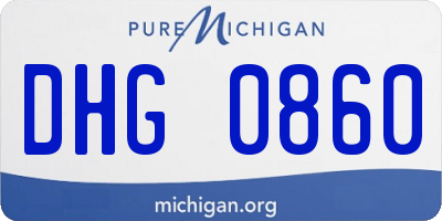 MI license plate DHG0860