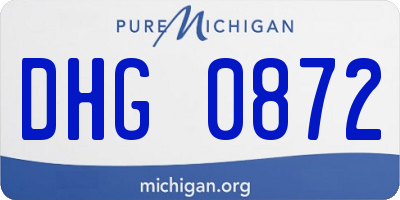 MI license plate DHG0872