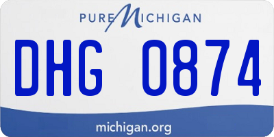 MI license plate DHG0874