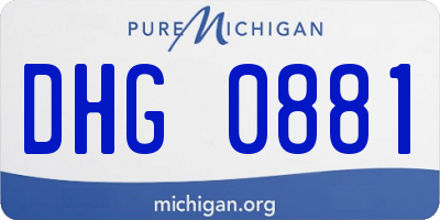 MI license plate DHG0881