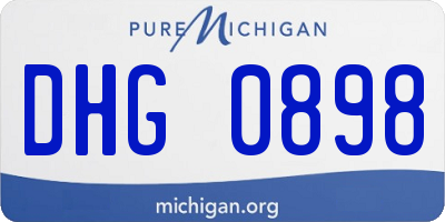 MI license plate DHG0898