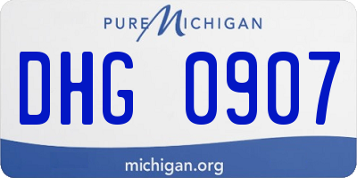 MI license plate DHG0907