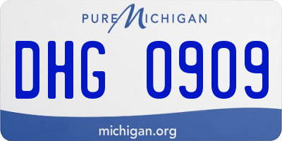 MI license plate DHG0909