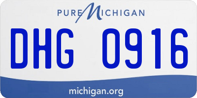 MI license plate DHG0916