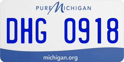 MI license plate DHG0918