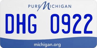 MI license plate DHG0922