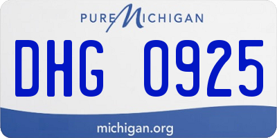 MI license plate DHG0925