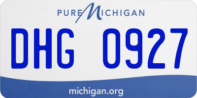 MI license plate DHG0927