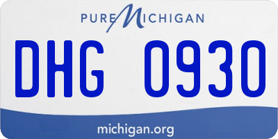 MI license plate DHG0930