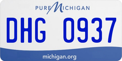 MI license plate DHG0937