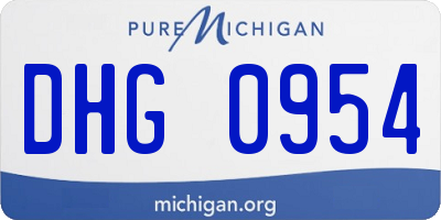 MI license plate DHG0954