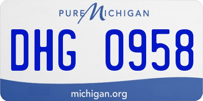 MI license plate DHG0958