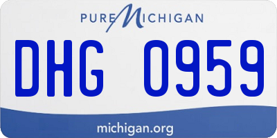 MI license plate DHG0959