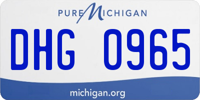 MI license plate DHG0965