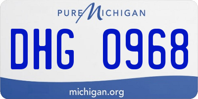 MI license plate DHG0968