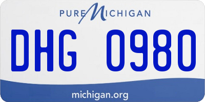 MI license plate DHG0980