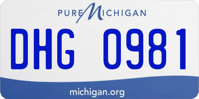 MI license plate DHG0981