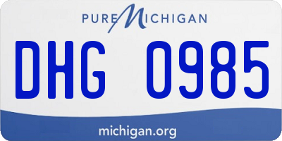 MI license plate DHG0985