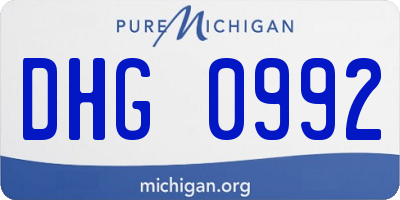 MI license plate DHG0992