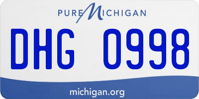 MI license plate DHG0998