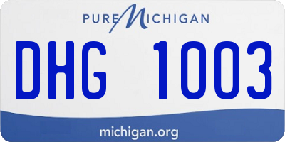 MI license plate DHG1003