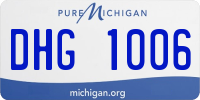 MI license plate DHG1006