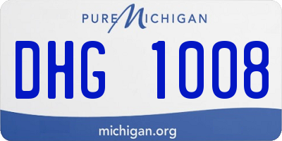 MI license plate DHG1008