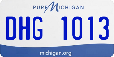 MI license plate DHG1013