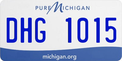 MI license plate DHG1015