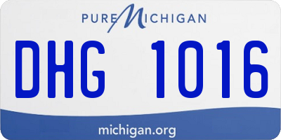 MI license plate DHG1016