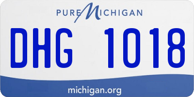 MI license plate DHG1018