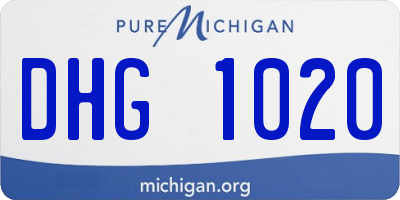 MI license plate DHG1020