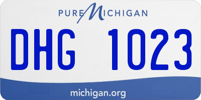 MI license plate DHG1023