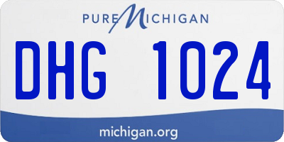 MI license plate DHG1024