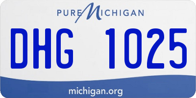MI license plate DHG1025